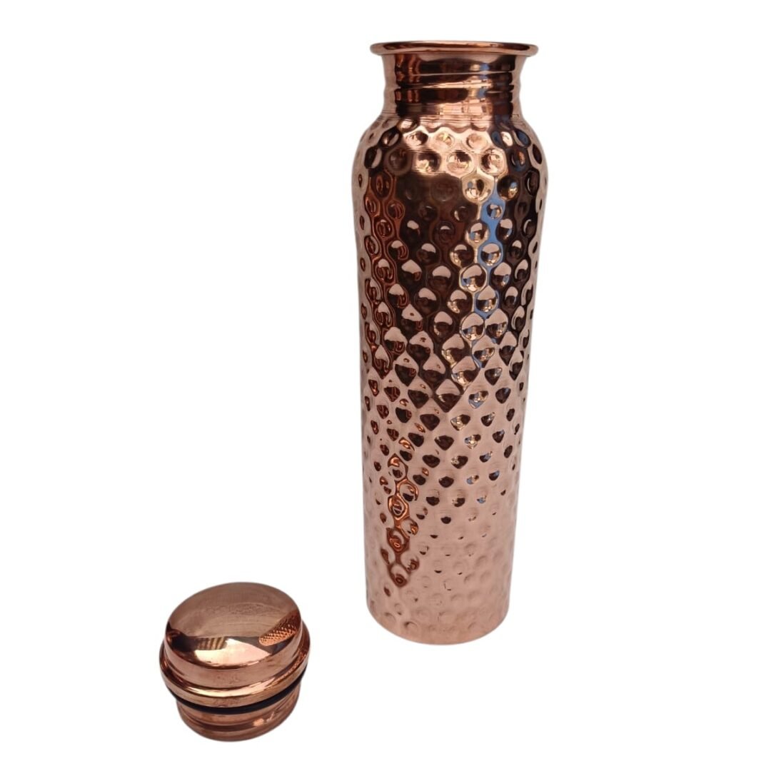 Botella De Agua 100% Cobre Diseño Picado